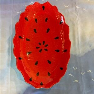 Red Melamine Watermelon Design Platter